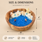 Ocean Bowl Candle size chart showing 10 inch diameter and 4 inch height
